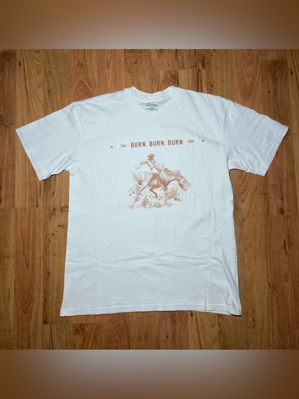 Zach Bryan Burn Burn Burn 2023 White Concert Tshirt Mens Large Double Sided